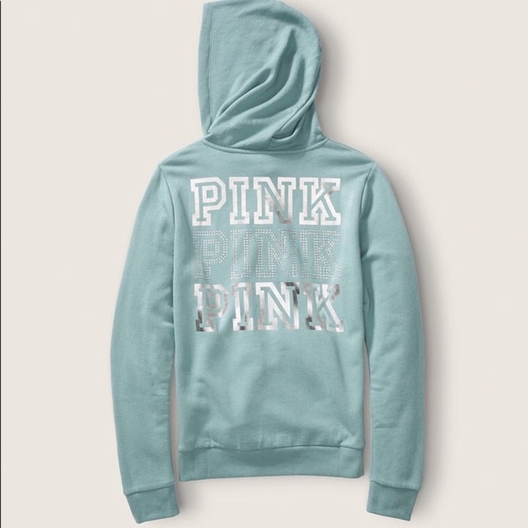 Pink Victoria S Secret Tops Vs Pink Bling Perfect Full Zip Hoodie M Poshmark